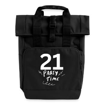 21 - Roll Top Backpack with Two Handles - black - Front