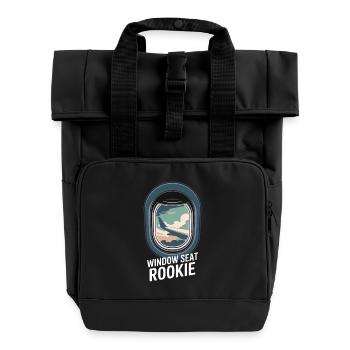 First time flying Travel Memory Sky - Roll Top Backpack with Two Handles - black - Front