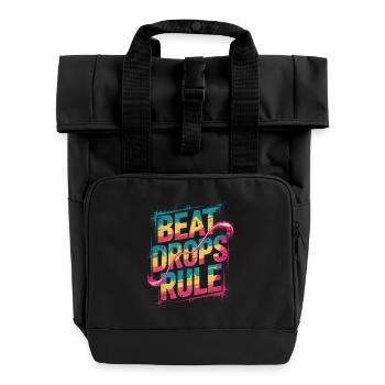 Règle des Beat Drops - La musique règne sur le moment - Sac à dos Roll Top à deux anses - noir - Devant