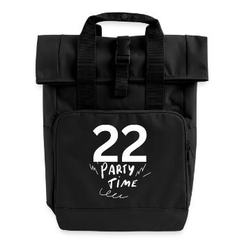 22 - Roll Top Backpack with Two Handles - black - Front