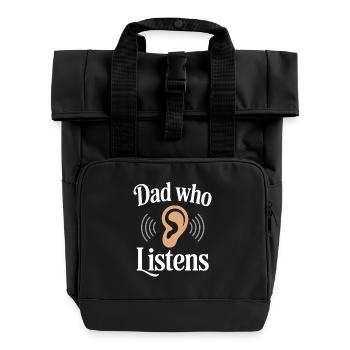 Emotional Verfügbarer Vater Sanfter - Rolltop Rucksack mit zwei Griffen - Schwarz - Vorne