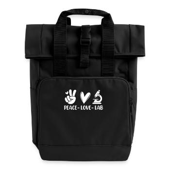 Peace Love Lab Drôle MLS Scientifique de laboratoire médical - Sac à dos Roll Top à deux anses - noir - Devant