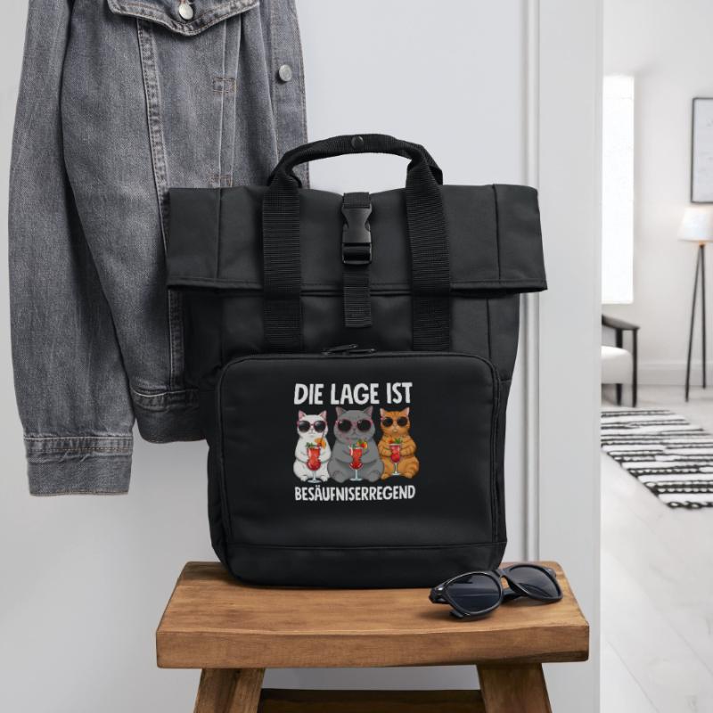 The situation is drunkenness Roll Top Backpack with Two Handles