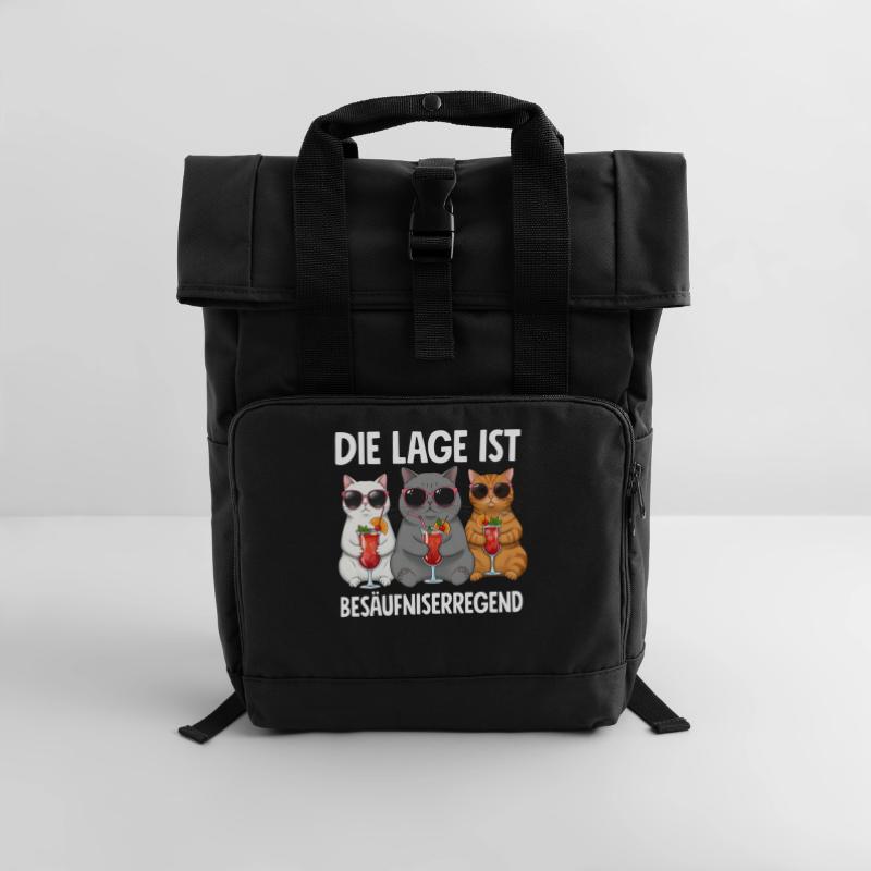 The situation is drunkenness Roll Top Backpack with Two Handles