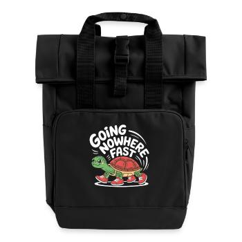 Turtle pace in style - Roll Top Backpack with Two Handles - black - Front
