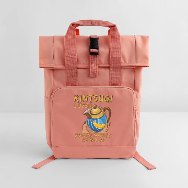 KINTSUGI AIMAIT LA BRISURE EN OR Sac à dos Roll Top à deux anses