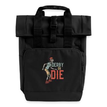 Derby Or Die Roller Derby Skating - Rolltop Rucksack mit zwei Griffen - Schwarz - Vorne