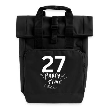 27 - Roll Top Backpack with Two Handles - black - Front