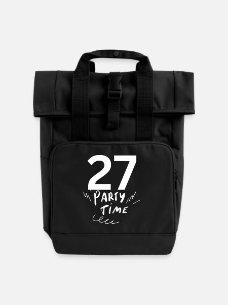 27 - Rolltop Rucksack mit zwei Griffen - Schwarz