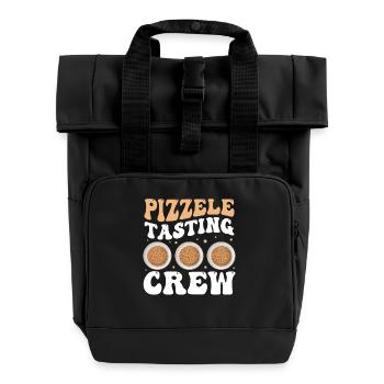 Pizzelle Waffel - Italienische Waffeln - Rolltop Rucksack mit zwei Griffen - Schwarz - Vorne