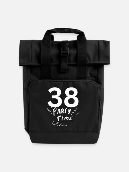 38 - Rolltop Rucksack mit zwei Griffen - Schwarz