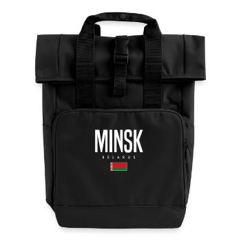 Minsk Belarus Weißrussland - Roll Top Backpack with Two Handles - black - Front