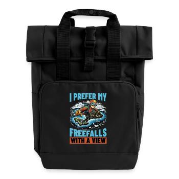 Skydiving I Prefer My Freefalls With Parachuting - Roll Top Backpack with Two Handles - black - Front