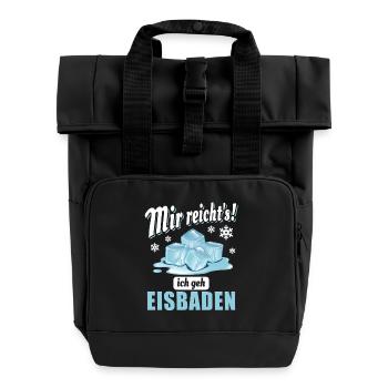Mir reicht's ich geh Eisbaden - Eisbader Spruch - Rolltop Rucksack mit zwei Griffen - Schwarz - Vorne