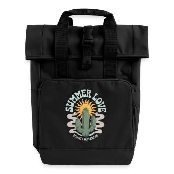 Cactus Sun Style rétro - Sac à dos Roll Top à deux anses - noir - Devant