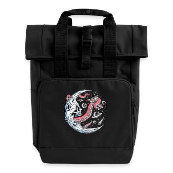 Space Battle with Alien Tentacles - Rolltop Rucksack mit zwei Griffen - Schwarz - Vorne