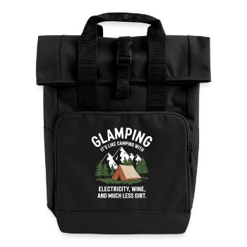 Glamping instead of camping - Roll Top Backpack with Two Handles - black - Front