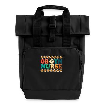 Obgyny Obstetrics Midwife - Roll Top Backpack with Two Handles - black - Front