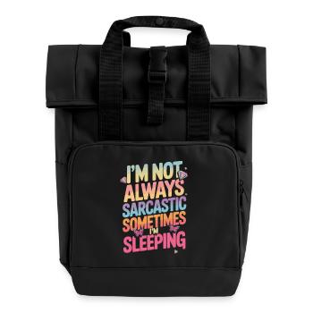 Lustiges Mädchenspruch Regenbogen Sarkasmus Shirt - Rolltop Rucksack mit zwei Griffen - Schwarz - Vorne