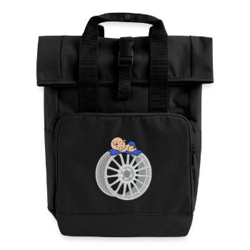 Baby - Roll Top Backpack with Two Handles - black - Front