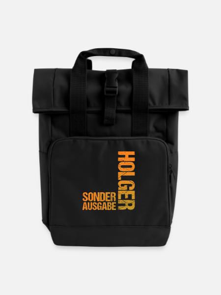 Holger - Rolltop Rucksack mit zwei Griffen - Schwarz