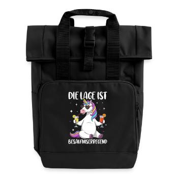 Die Lage Ist Besäufniserregend - Rolltop Rucksack mit zwei Griffen - Schwarz - Vorne