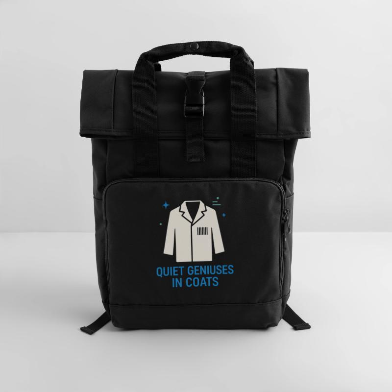 Clinical Lab Tech Diagnostic Science Data Nerd Roll Top Backpack with Two Handles