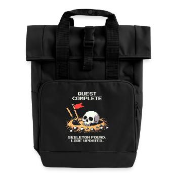 Squelette retrouvé | Archéologie Histoire - Sac à dos Roll Top à deux anses - noir - Devant