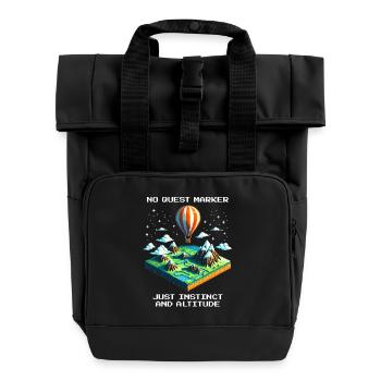 Instinct & Altitude | Balloon ride without signposts - Roll Top Backpack with Two Handles - black - Front