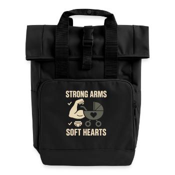 Nursery Dad Fatherhood Pride - Roll Top Backpack with Two Handles - black - Front