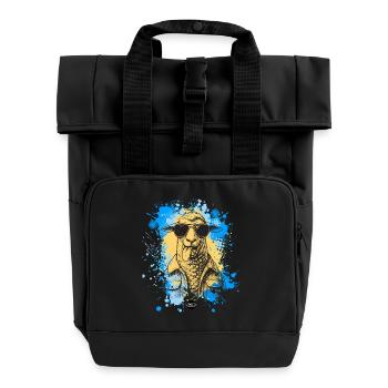 Bleat Mode: Activated - Roll Top Backpack with Two Handles - black - Front