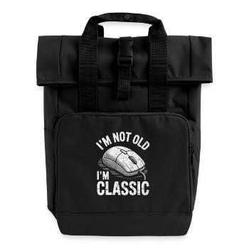 Funny In Classic Computer Mouse - Roll Top Backpack with Two Handles - black - Front