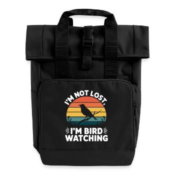 Bird Watching – Funny Nature Lover Design - Rolltop Rucksack mit zwei Griffen - Schwarz - Vorne