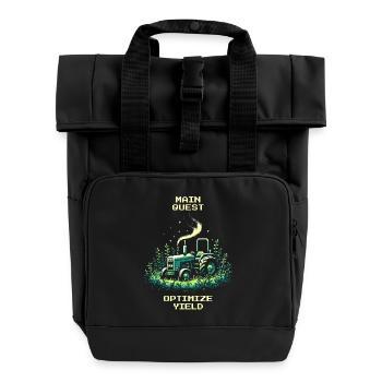 Yield Maximization | Precision Farming active - Roll Top Backpack with Two Handles - black - Front