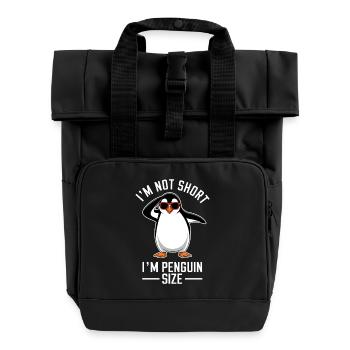Pinguin Spruch Lustige Pinguine Geschenk - Rolltop Rucksack mit zwei Griffen - Schwarz - Vorne