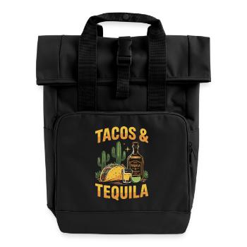 Tacos & Tequila – Fiesta Design für Mexiko-Fans - Rolltop Rucksack mit zwei Griffen - Schwarz - Vorne