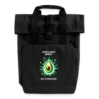 Mode avocat activé | Le pouvoir des fruits dans le style pixel - Sac à dos Roll Top à deux anses - noir - Devant