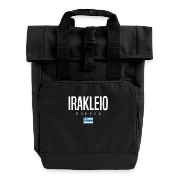 Irakleio Griechenland - Rolltop Rucksack mit zwei Griffen - Schwarz - Vorne