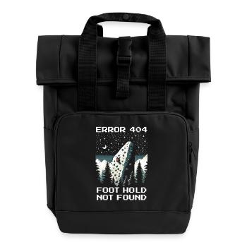 Lack of foothold | Bouldering Pixel Art Foot Technique - Roll Top Backpack with Two Handles - black - Front