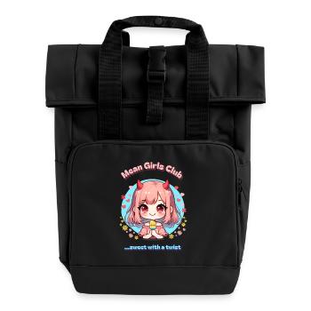 mignon diable méchante fille kawaii été - Sac à dos Roll Top à deux anses - noir - Devant