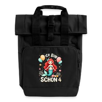 J’ai déjà 4 sirène fille d’anniversaire - Sac à dos Roll Top à deux anses - noir - Devant