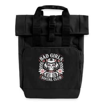 Bad Girls Social Club - Roll Top Backpack with Two Handles - black - Front