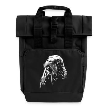 Walrus - Roll Top Backpack with Two Handles - black - Front
