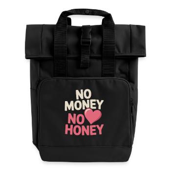 Pas d’argent pas de miel Ironique Argent Dire Fête - Sac à dos Roll Top à deux anses - noir - Devant