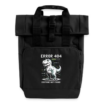 Error 404 costume not found dino - Roll Top Backpack with Two Handles - black - Front