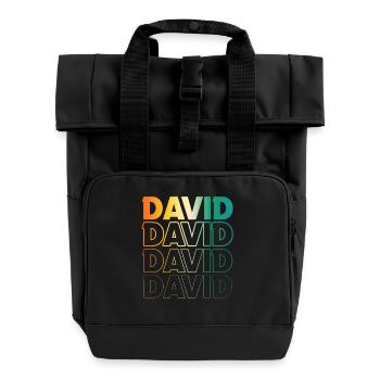 David - Roll Top Backpack with Two Handles - black - Front