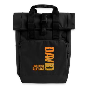 David - Rolltop Rucksack mit zwei Griffen - Schwarz - Vorne