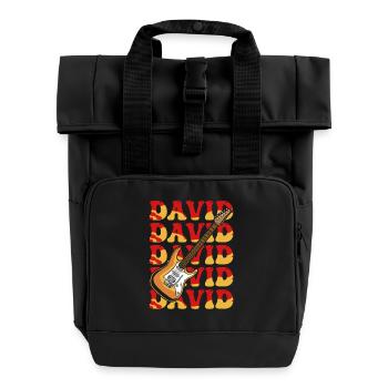 David - Roll Top Backpack with Two Handles - black - Front