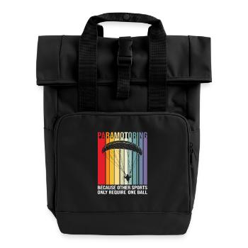 Paragliding - Rolltop Rucksack mit zwei Griffen - Schwarz - Vorne