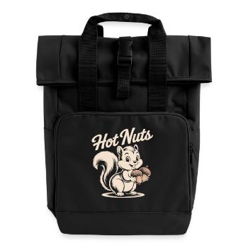 Naughty Squirrel - Hot Nuts Shirt - Roll Top Backpack with Two Handles - black - Front